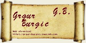 Grgur Burgić vizit kartica